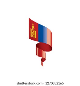 Mongolia flag, vector illustration on a white background