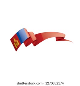 Mongolia flag, vector illustration on a white background