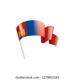 Mongolia flag, vector illustration on a white background