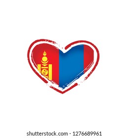Mongolia flag, vector illustration on a white background