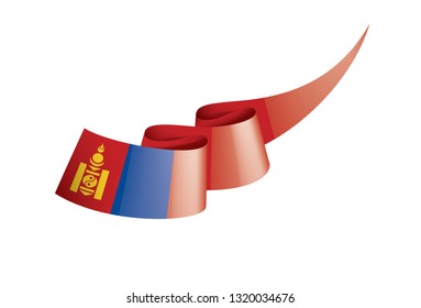 Mongolia flag, vector illustration on a white background