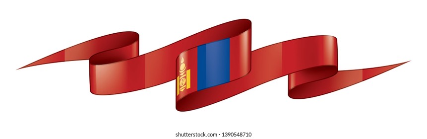 Mongolia flag, vector illustration on a white background