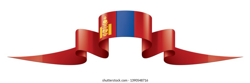 Mongolia flag, vector illustration on a white background