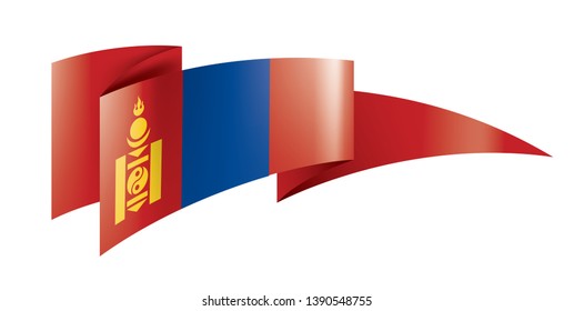Mongolia flag, vector illustration on a white background