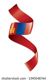 Mongolia flag, vector illustration on a white background