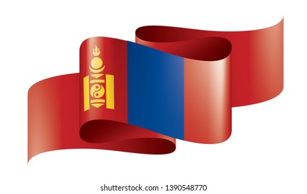Mongolia flag, vector illustration on a white background