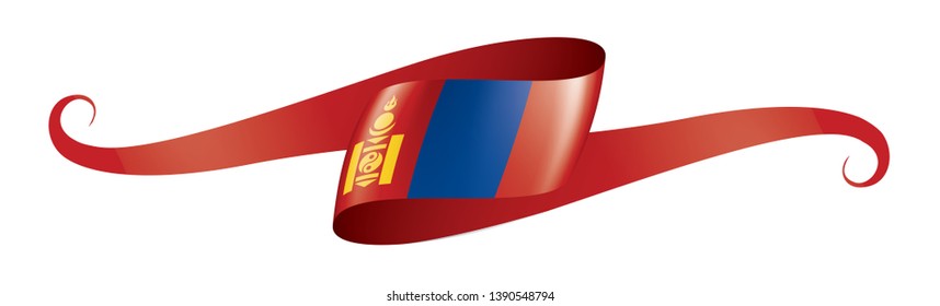 Mongolia flag, vector illustration on a white background