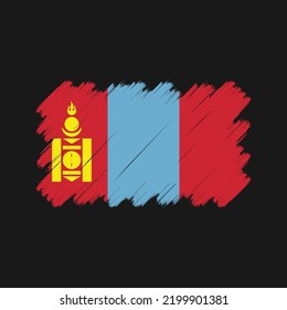 Vector de bandera de Mongolia. Bandera nacional