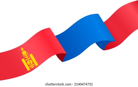 Mongolia flag wave  isolated  on png or transparent background,Symbol Mongolia,template for banner,card,advertising ,promote,and business matching country poster, vector illustration