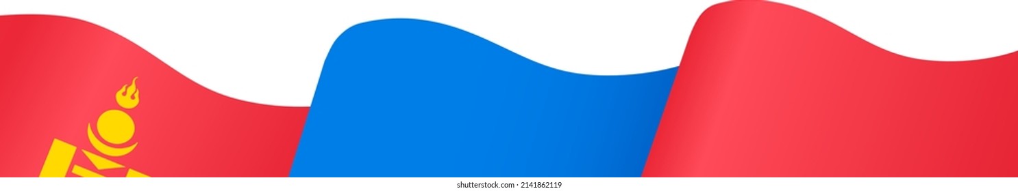 Mongolia flag wave  isolated  on png or transparent background,Symbol Mongolia,template for banner,card,advertising ,promote,and business matching country poster, vector illustration