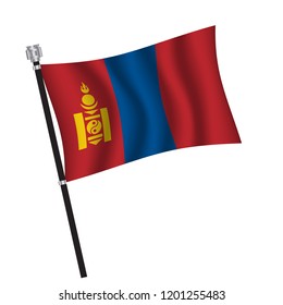 Mongolia Flag Flag Mongolia Waving On Stock Vector (Royalty Free ...