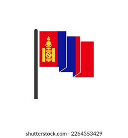 Mongolia flags icon set, Mongolia independence day icon set sign vector symbol