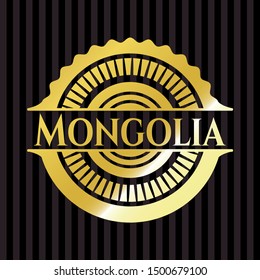 Mongolia gold emblem. Vector Illustration. Detailed.