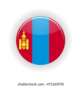Mongolia icon circle isolated on white background. Ulaanbaatar icon vector illustration