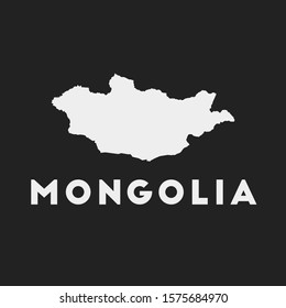 Mongolia icon. Country map on dark background. Stylish Mongolia map with country name. Vector illustration.