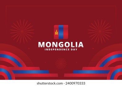 Ilustración de diseño de fondo del Día de la Independencia de Mongolia