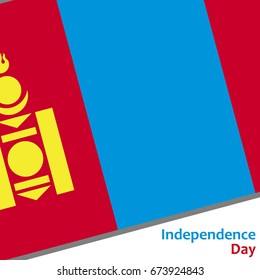 Mongolia independence day with flag vector illustration for web