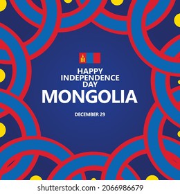 Mongolia independence day vector template with its national color and its national flag. East Asian country public holiday.