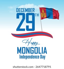 Mongólia - 30 de junho de 2025: 29 de dezembro. Feliz Dia Nacional da Mongólia. Design vetorial.
