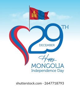 Mongólia - 30 de junho de 2025: 29 de dezembro. Feliz Dia Nacional da Mongólia. Design vetorial.