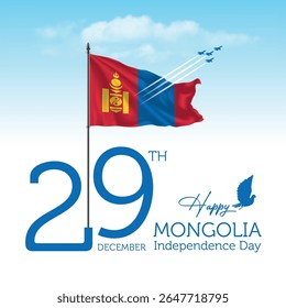 Mongólia - 30 de junho de 2025: 29 de dezembro. Feliz Dia Nacional da Mongólia. Design vetorial.