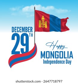 Mongólia - 30 de junho de 2025: 29 de dezembro. Feliz Dia Nacional da Mongólia. Design vetorial.
