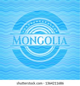 Mongolia light blue water emblem.