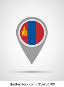 Mongolia location, Mongolia flag application, vector illustration, abstract, graphic design