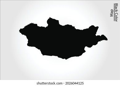 Mapa de Mongolia de color negro sobre fondo