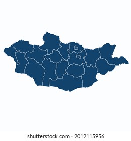 Mongolia map color vector modern. Silhouette map. on white background. 