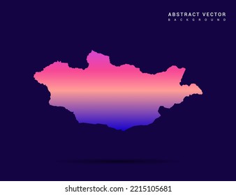 Mapa de Mongolia del estilo de gradiente colorido. Ilustración vectorial.