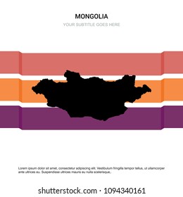 Mongolia map with creative design vector 