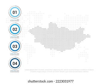 Mongolia map of dots gray for presentation. Creative concept for infographic.
