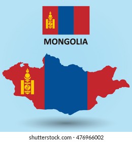 Mongolia Map Flag Stock Vector Royalty Free 476966002 Shutterstock   Mongolia Map Flag 260nw 476966002 