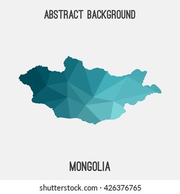 Mongolia map in geometric polygonal style.Abstract tessellation,modern design background. Vector illustration EPS8
