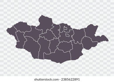 Mongolia Map Graphite Color on White Background quality files Png