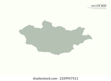 Mongolia map of green vector modern.