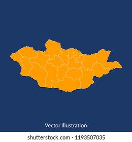 Mongolia map - High detailed color map of Mongolia. flat design style, clean and modern.Vector illustration eps 10