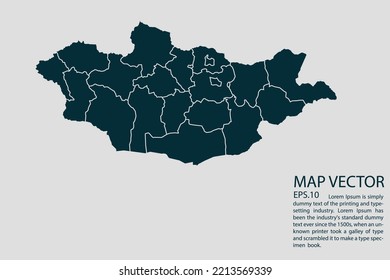 Mongolia map High Detailed on white background. Abstract design vector illustration eps 10