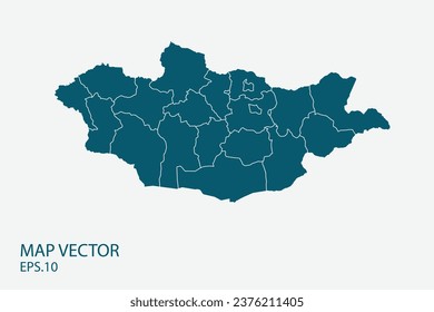 Mongolia map High Detailed on white background. Abstract design vector illustration eps 10