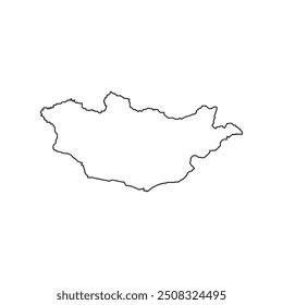 Mongólia mapa ícone ilustração elemento design