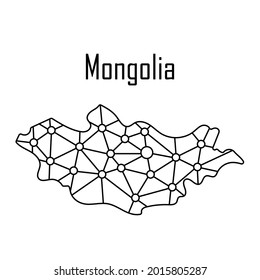 Mongolia map icon, vector illustration in black isolated on white background.