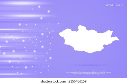Mongolia map isolated on purple background. Vector Illustration.