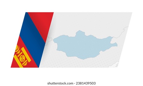 Mongolei Karte im modernen Stil mit der Mongolei auf der linken Seite. Vektorgrafik einer Karte.
