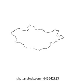 Mongolia map on the white background. Vector illustration