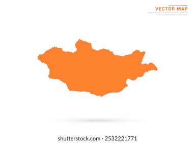 Mongolia Map - Orange abstract style isolated on white background vector.