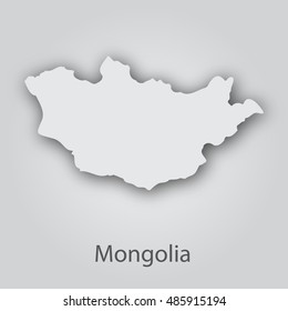 Mongolia map in paper cut style.Abstract modern design background. Vector illustration EPS10
