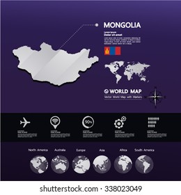 Mongolia Map vector