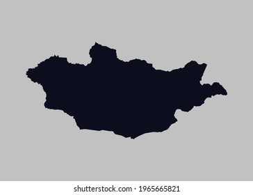 Mongolia map vector,Not isolated blue color on gray background