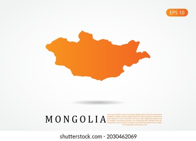 Mapa de Mongolia - Mapa Mundial Plantilla vectorial internacional con color degradado naranja aislado en fondo blanco - Ilustración vectorial eps 10
